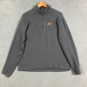 First Lite Furnace Merino Pullover Men's XL Ash Grey 1/4 Zip EXP 350 Hunting